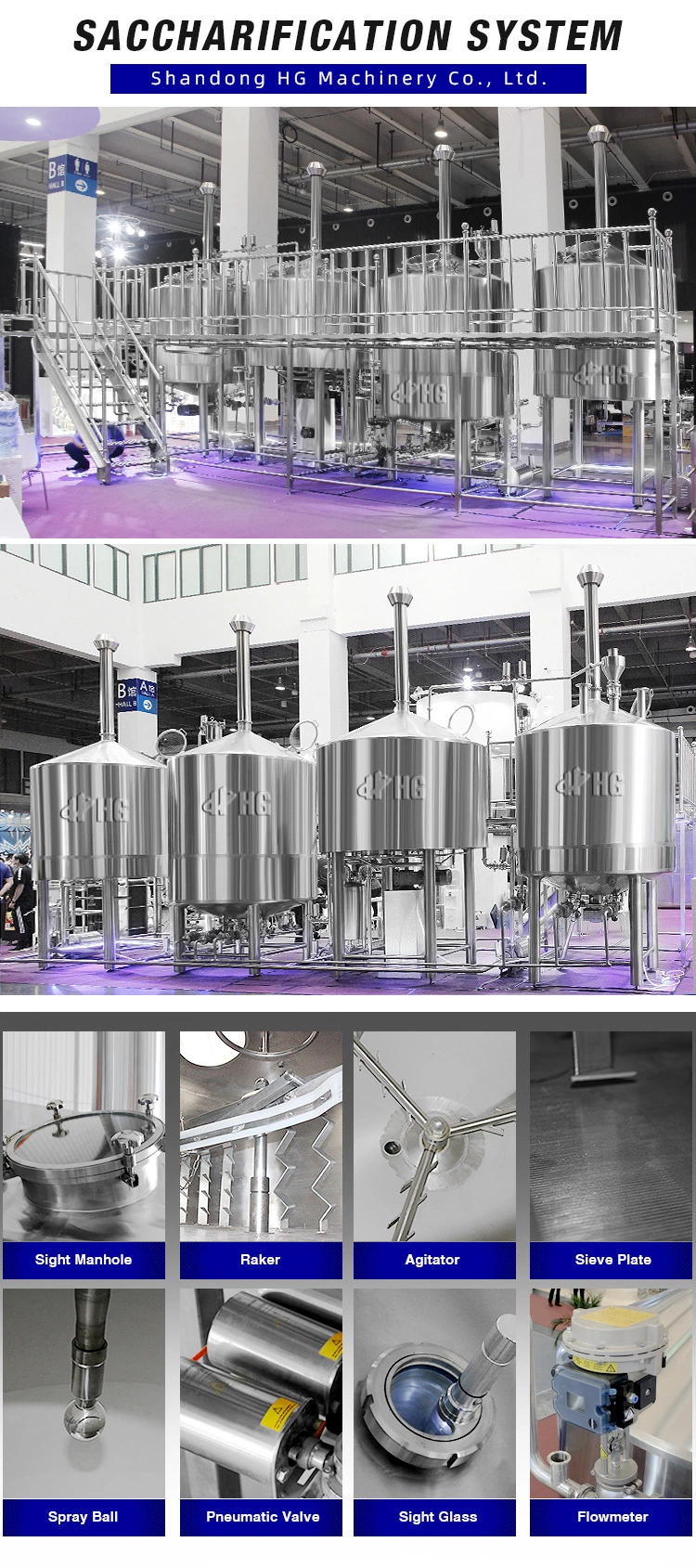 Craft Beer Brewing Equipment 200L 300L 500L 1500L 2000L 2500L Commercial Beer Brewery Equipment Ethanol Production Machine Industrial Beer Brewing Equipment