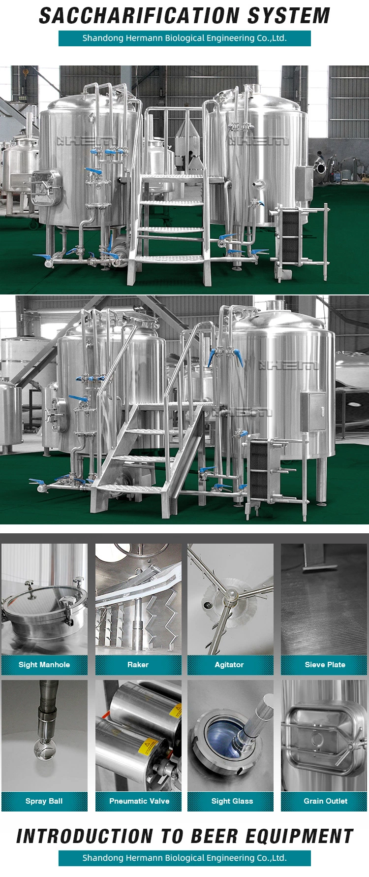 100L 200L 300L 500L 700L 1000L 1bbl 2bbl 3bbl 5bbl Industrial Commerical Restaurant Pub Home Micro Craft Brewery Brewing System Turnkey Beer Equipment